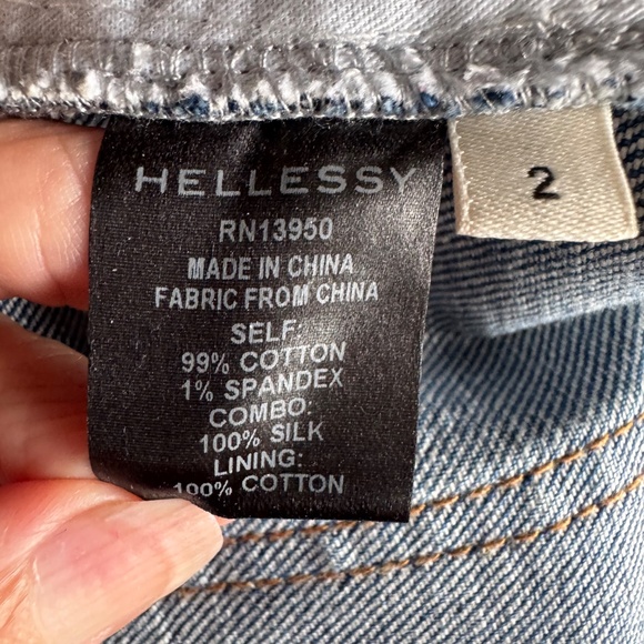 Hellessy, Jefferson Straight Paint Splatter Boyfriend Jeans in Size 2 Color Blue - Picture 9 of 9